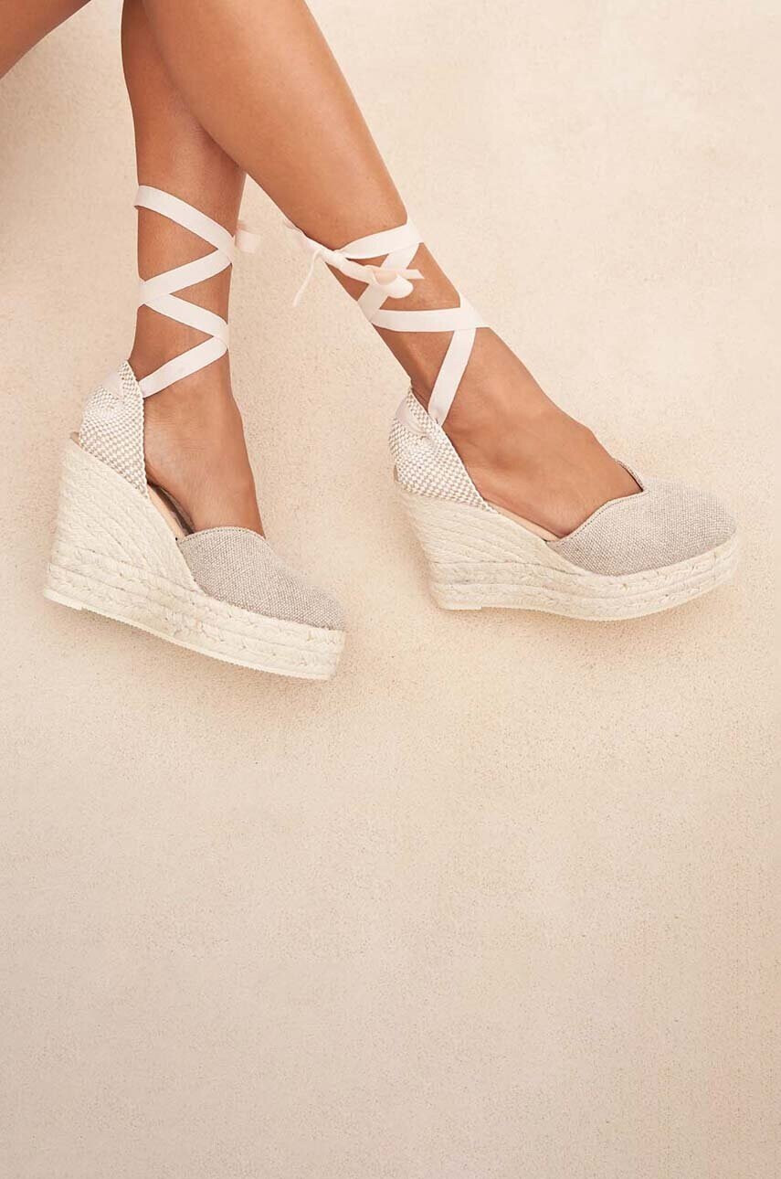 Manebi Еспадрили Heart-Shaped Wedge Espadrilles в бежово O 7.1 WH - Pepit.bg