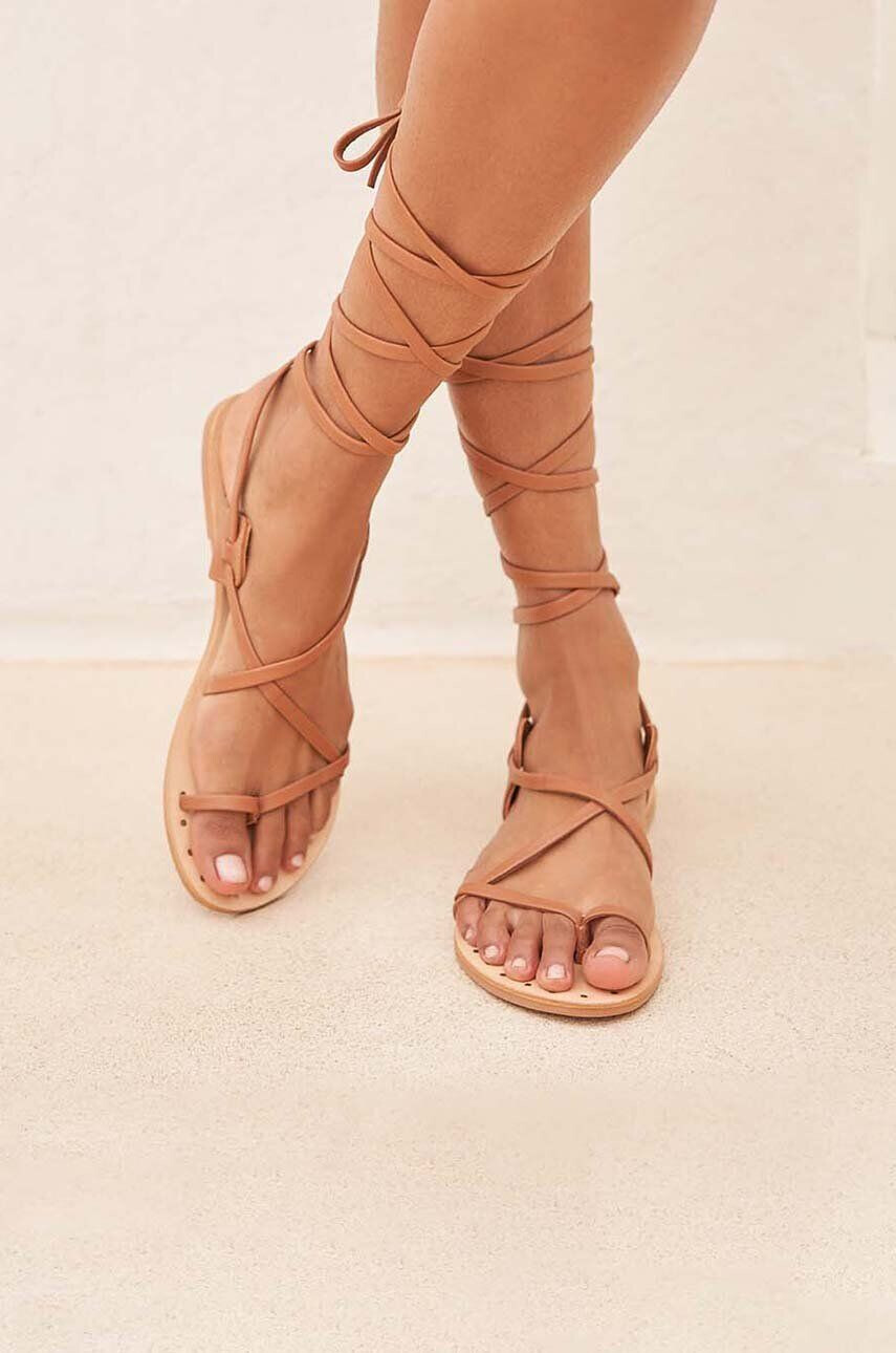 Manebi Кожени сандали Tie-Up Leather Sandals в кафяво L 7.1 Y0 - Pepit.bg