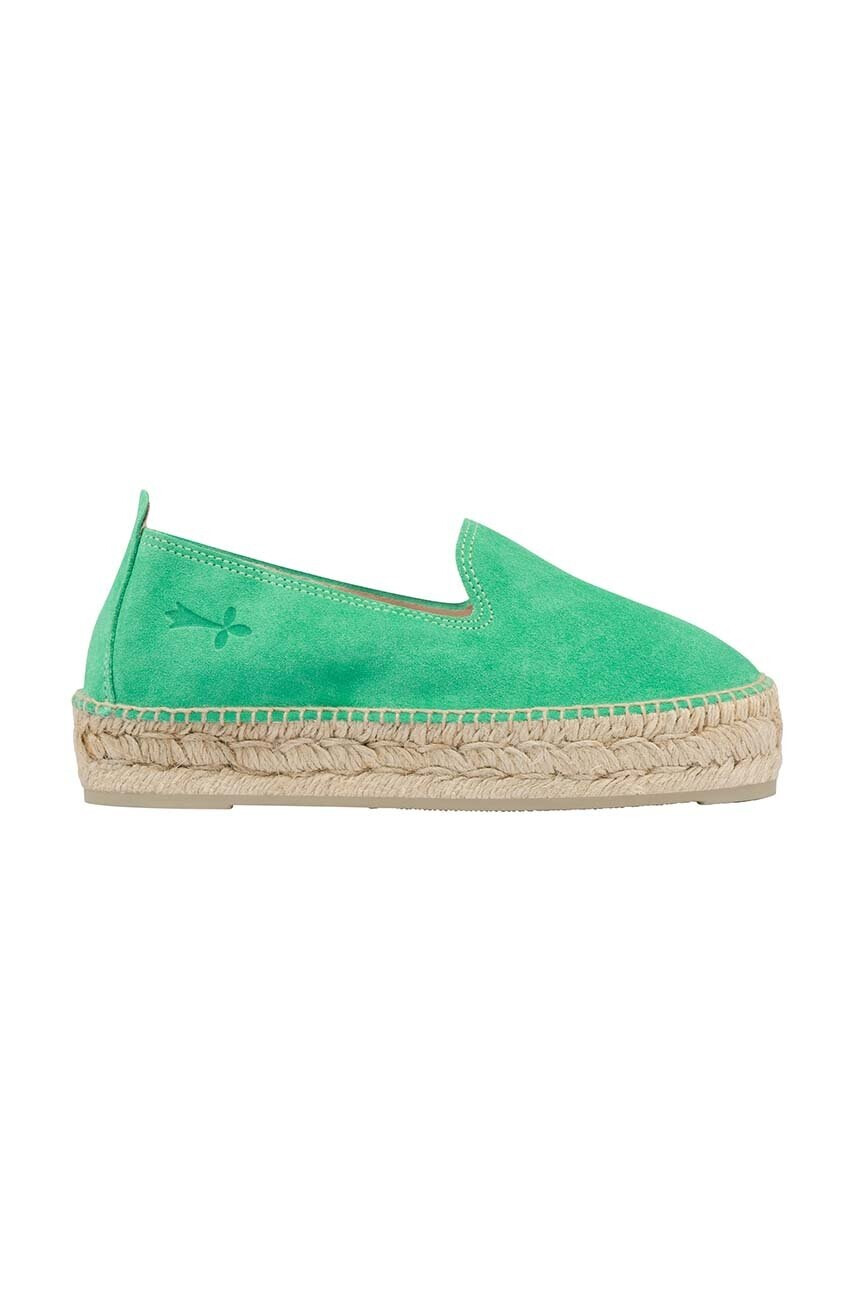 Manebi Велурени еспадрили Double Sole Espadrilles в зелено с платформа R 3.5 D0 - Pepit.bg