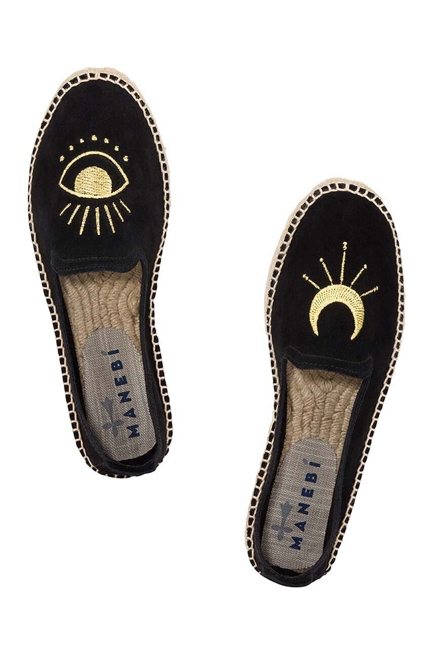 Manebi Велурени еспадрили Double Sole Espadrilles в черно F 6.5 D0 - Pepit.bg