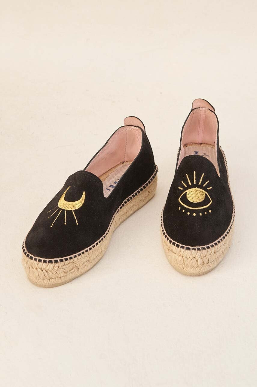 Manebi Велурени еспадрили Double Sole Espadrilles в черно F 6.5 D0 - Pepit.bg