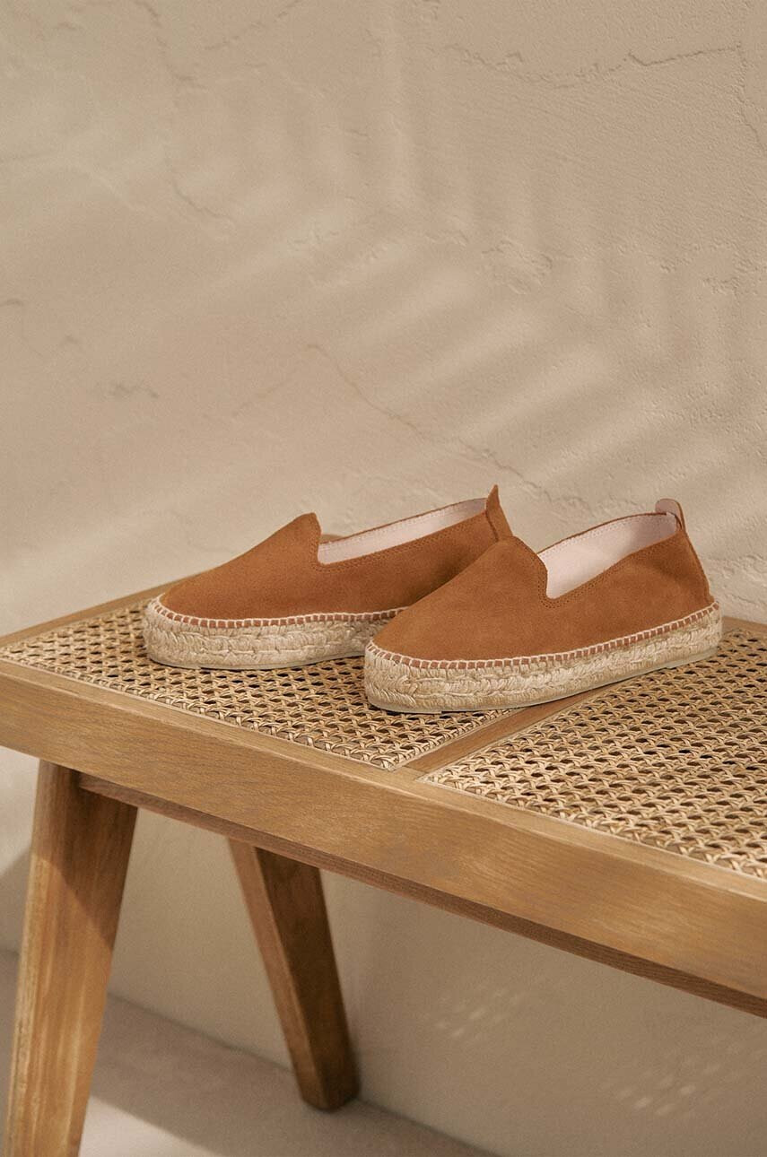 Manebi Велурени еспадрили Double Sole Espadrilles в кафяво с платформа R 3.9 D0 - Pepit.bg