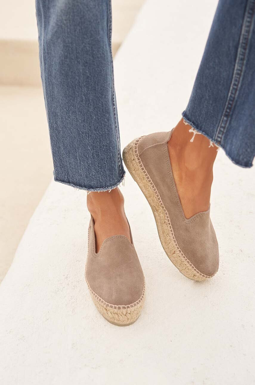 Manebi Велурени еспадрили Double Sole Espadrilles в кафяво с платформа K 1.9 D0 - Pepit.bg