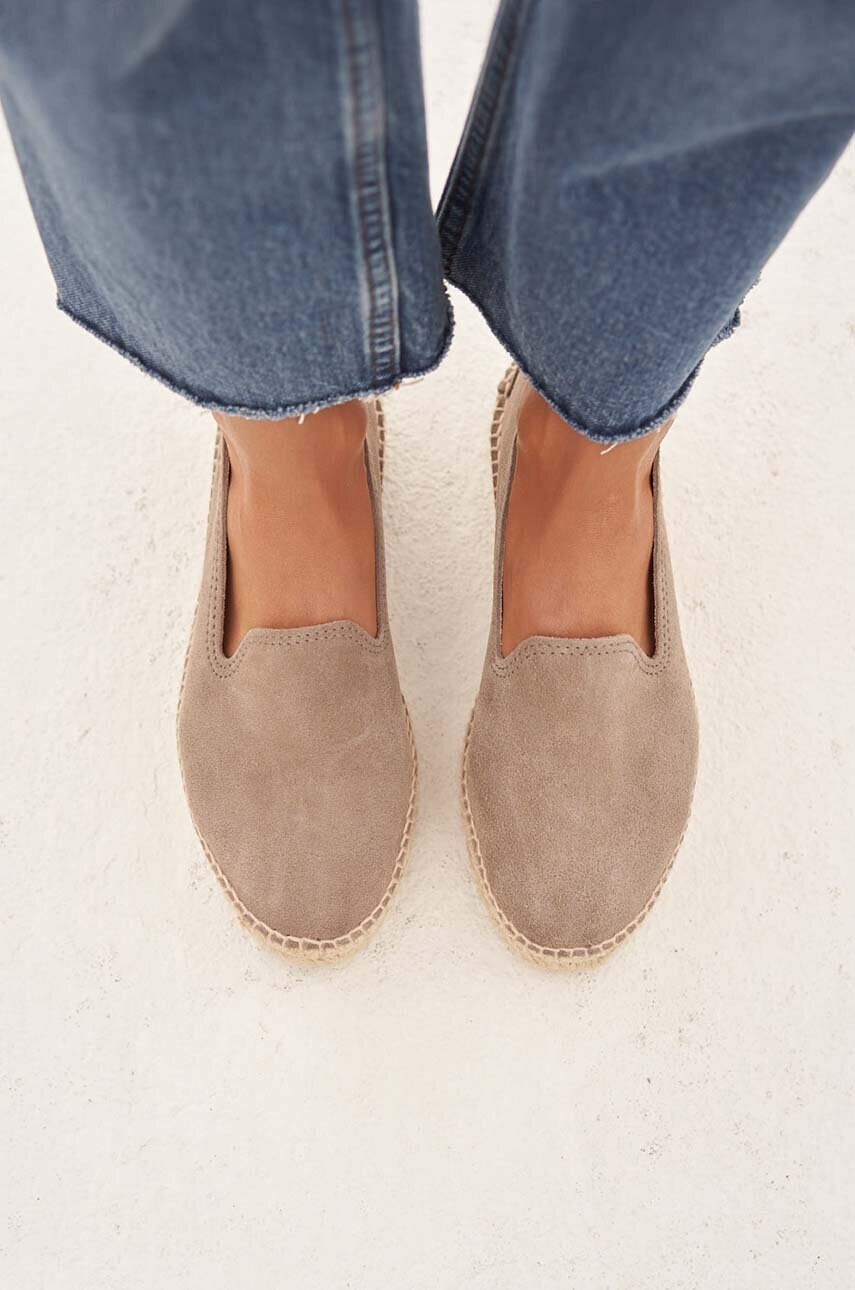 Manebi Велурени еспадрили Double Sole Espadrilles в кафяво с платформа K 1.9 D0 - Pepit.bg