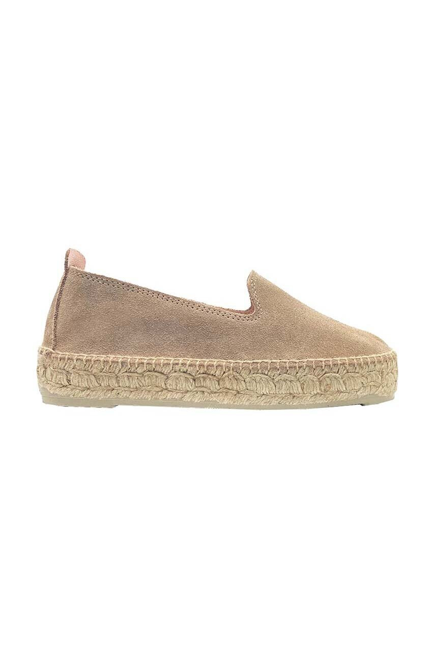 Manebi Велурени еспадрили Double Sole Espadrilles в кафяво с платформа W 1.9 D0 - Pepit.bg