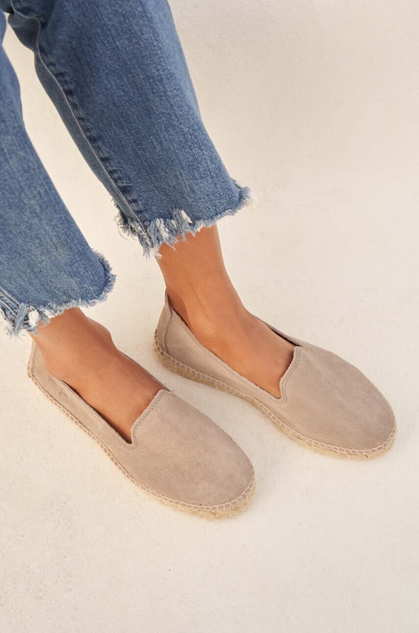 Manebi Велурени еспадрили Double Sole Espadrilles в кафяво с платформа W 1.9 D0 - Pepit.bg