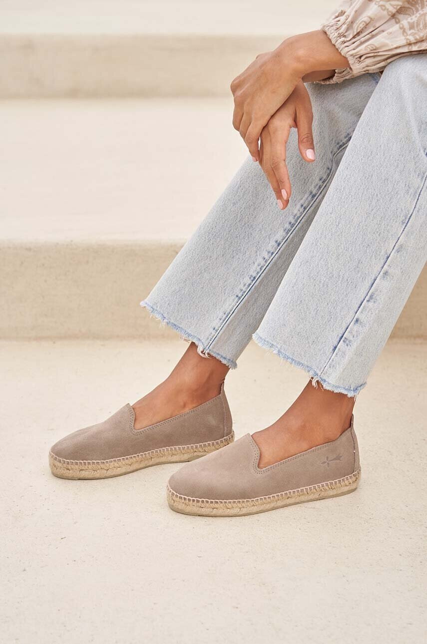 Manebi Велурени еспадрили Flat Espadrilles в кафяво W 1.9 N0 - Pepit.bg