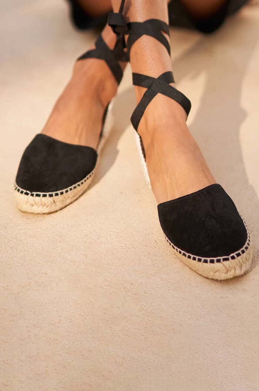 Manebi Велурени еспадрили Flat Valenciana Espadrilles в черно K 1.0 P0 - Pepit.bg