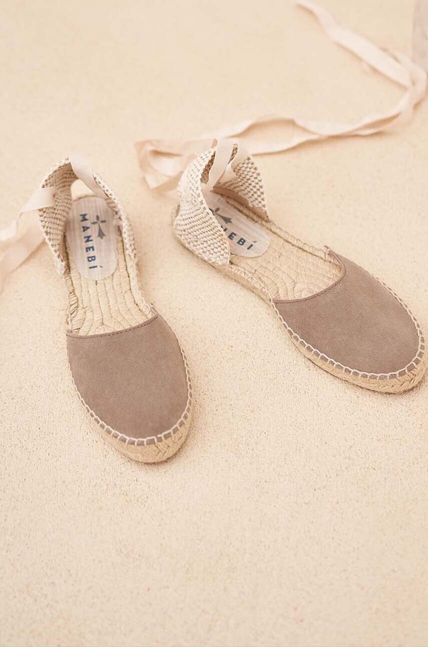 Manebi Велурени еспадрили Flat Valenciana Espadrilles в кафяво K 1.9 P0 - Pepit.bg