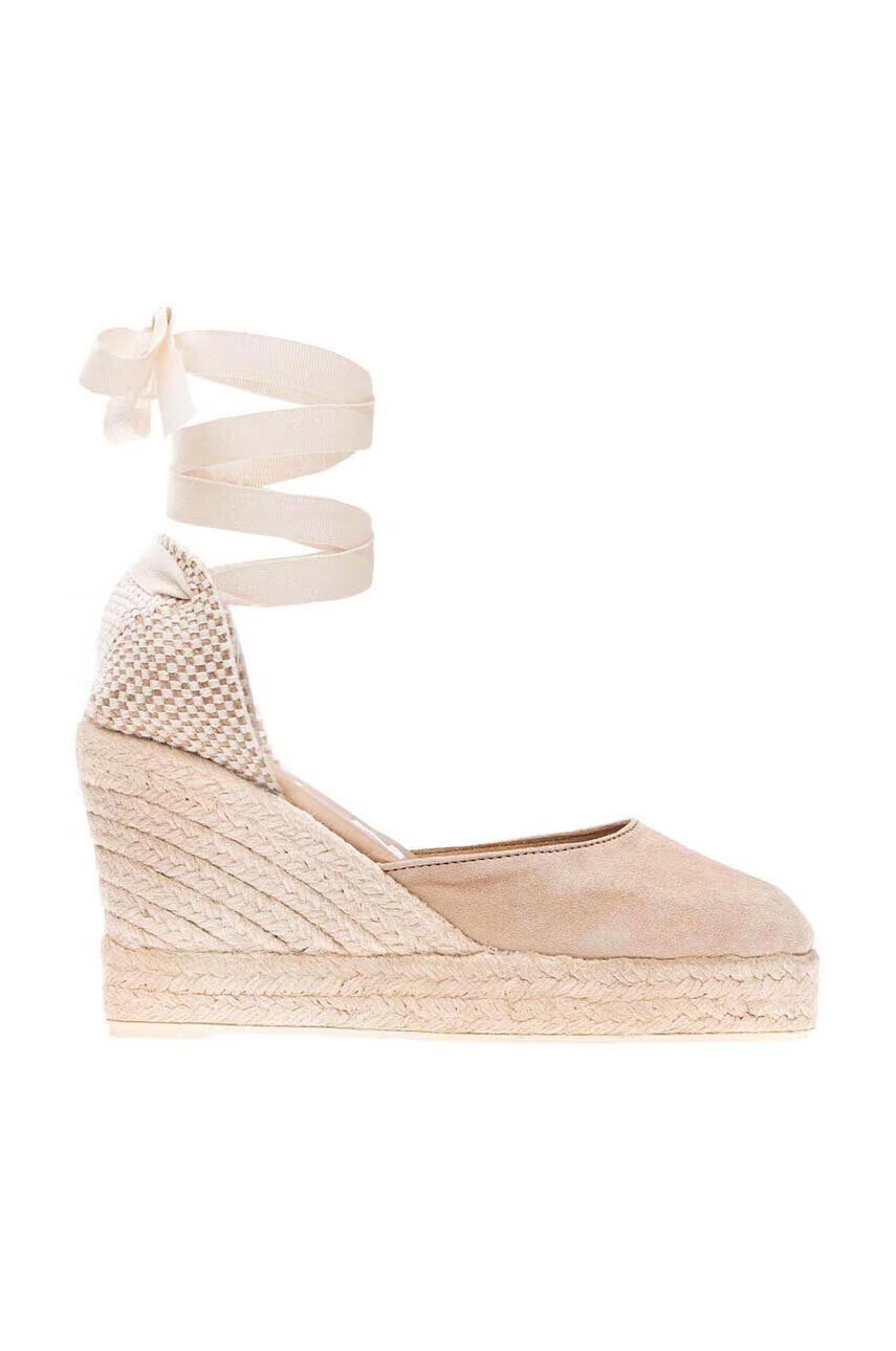 Manebi Велурени еспадрили Wedge Espadrilles в бежово M 1.1 WV - Pepit.bg