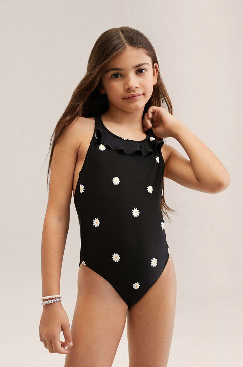 Mango Kids Цял бански Daisyg в черно - Pepit.bg