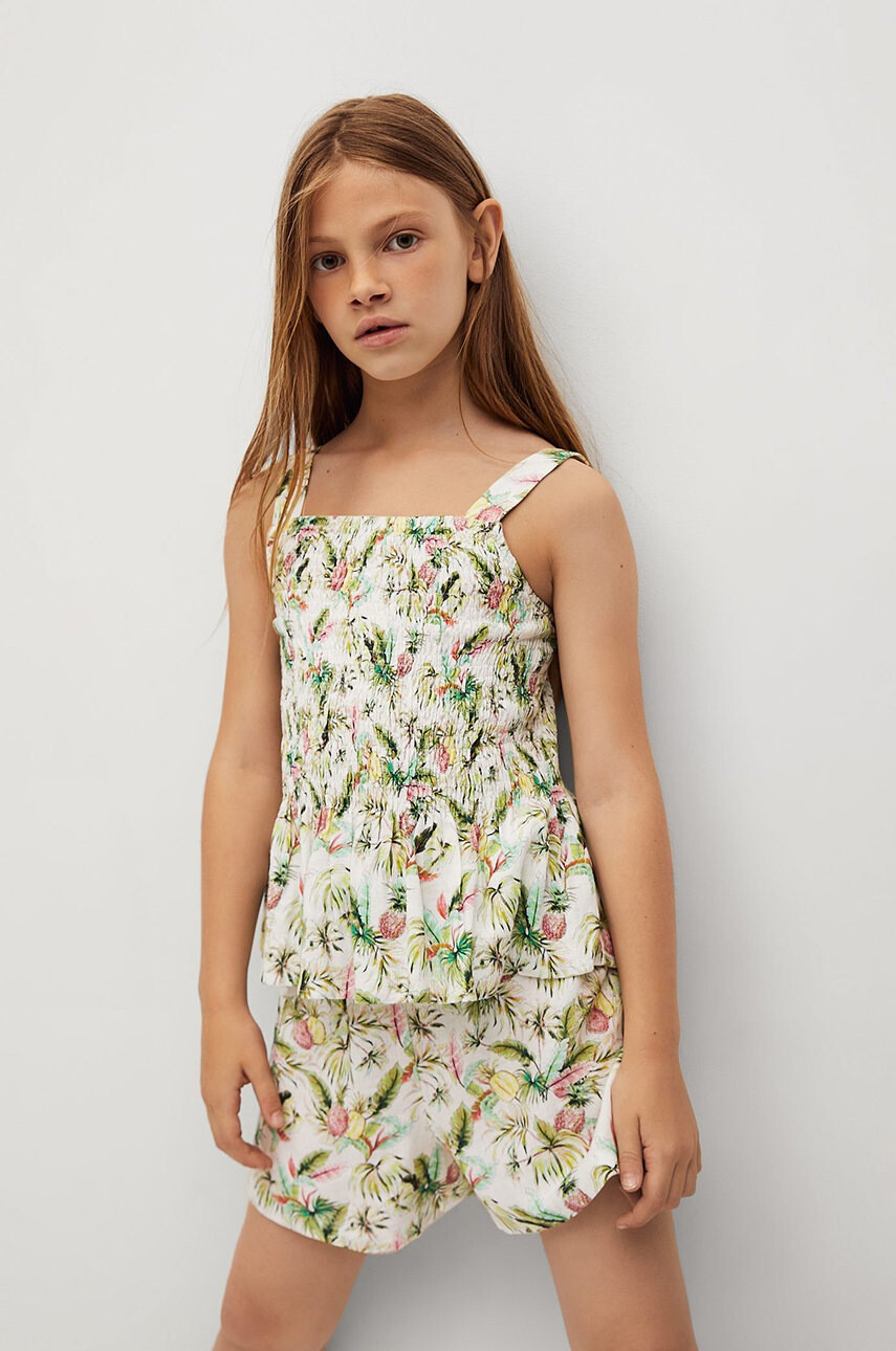 Mango Kids Детска блуза Lulu 110-164 cm в бяло - Pepit.bg