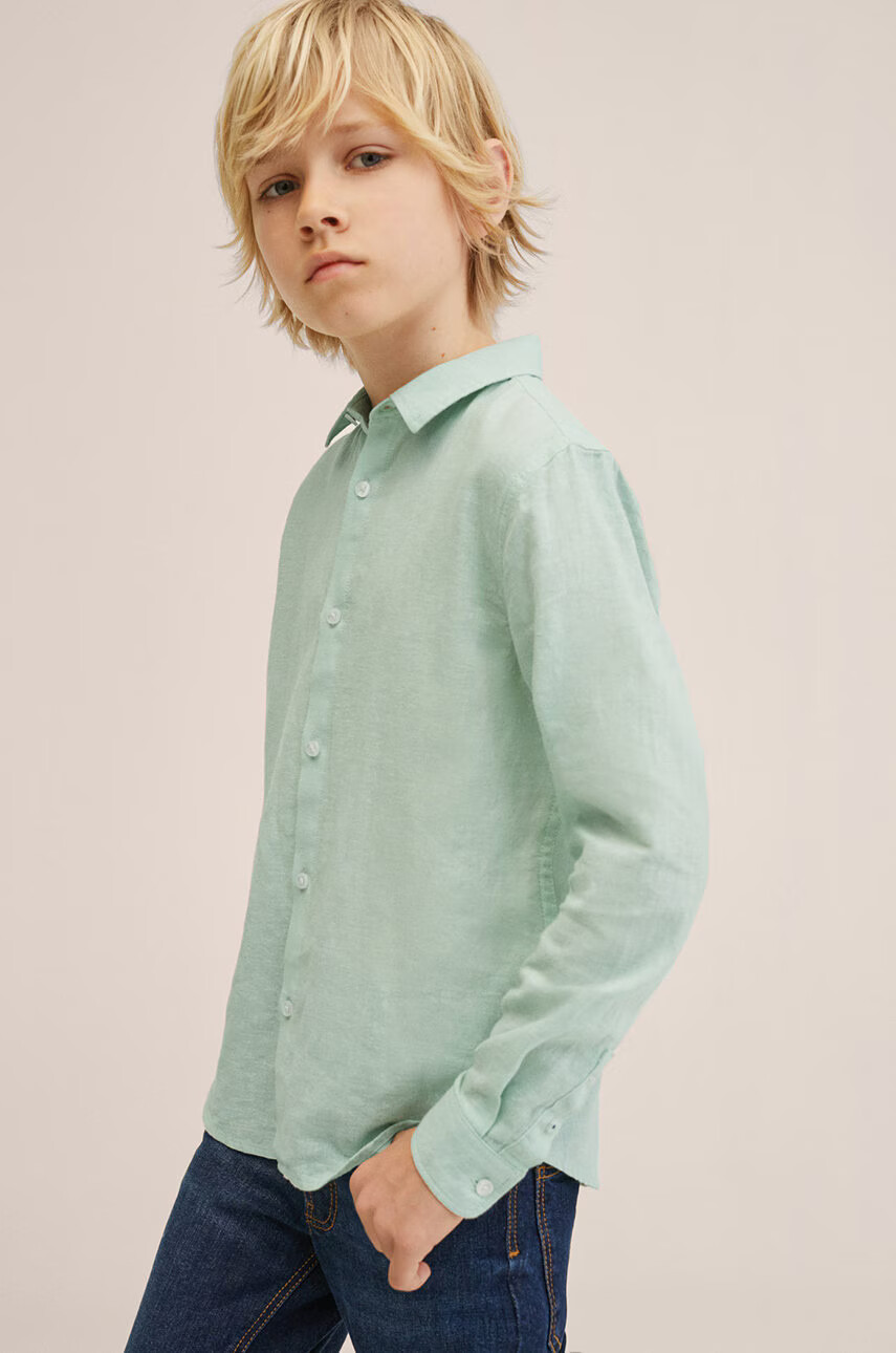 Mango Kids Детска ленена риза Ricard - Pepit.bg