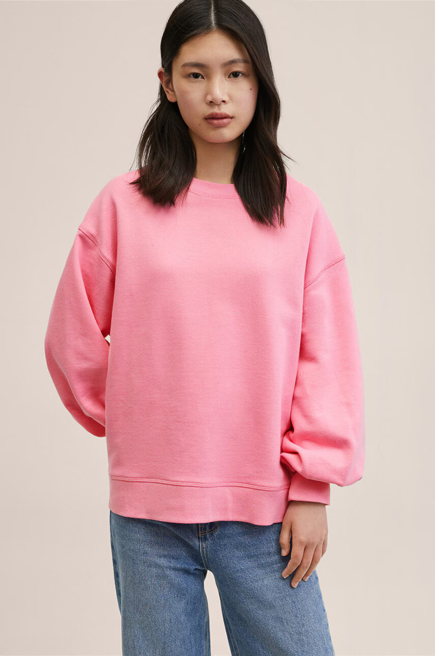 Mango Kids Детска памучна блуза Fluor - Pepit.bg