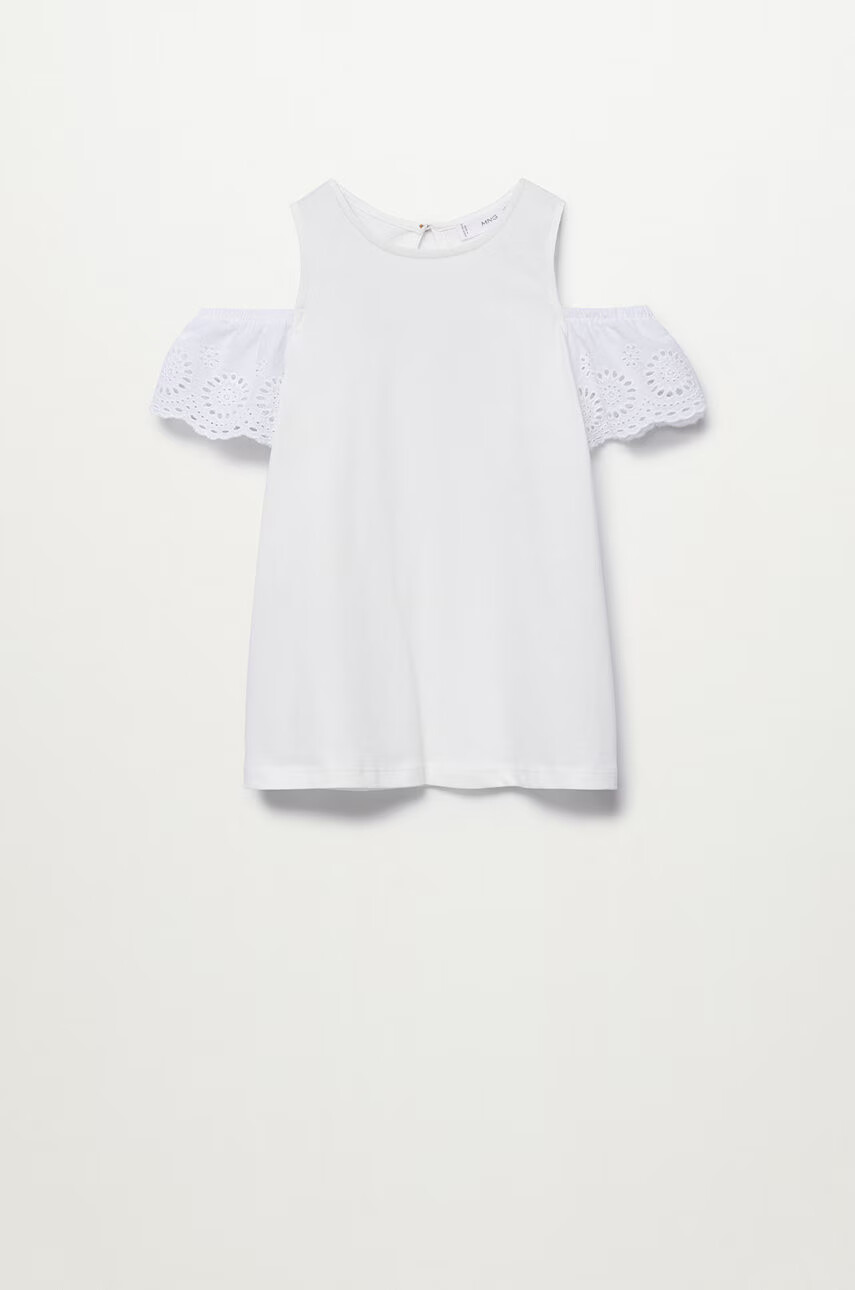 Mango Kids Детска памучна блуза Lili 110-164 cm - Pepit.bg