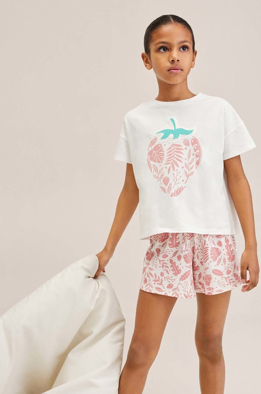 Mango Kids Детска памучна пижама Berry - Pepit.bg