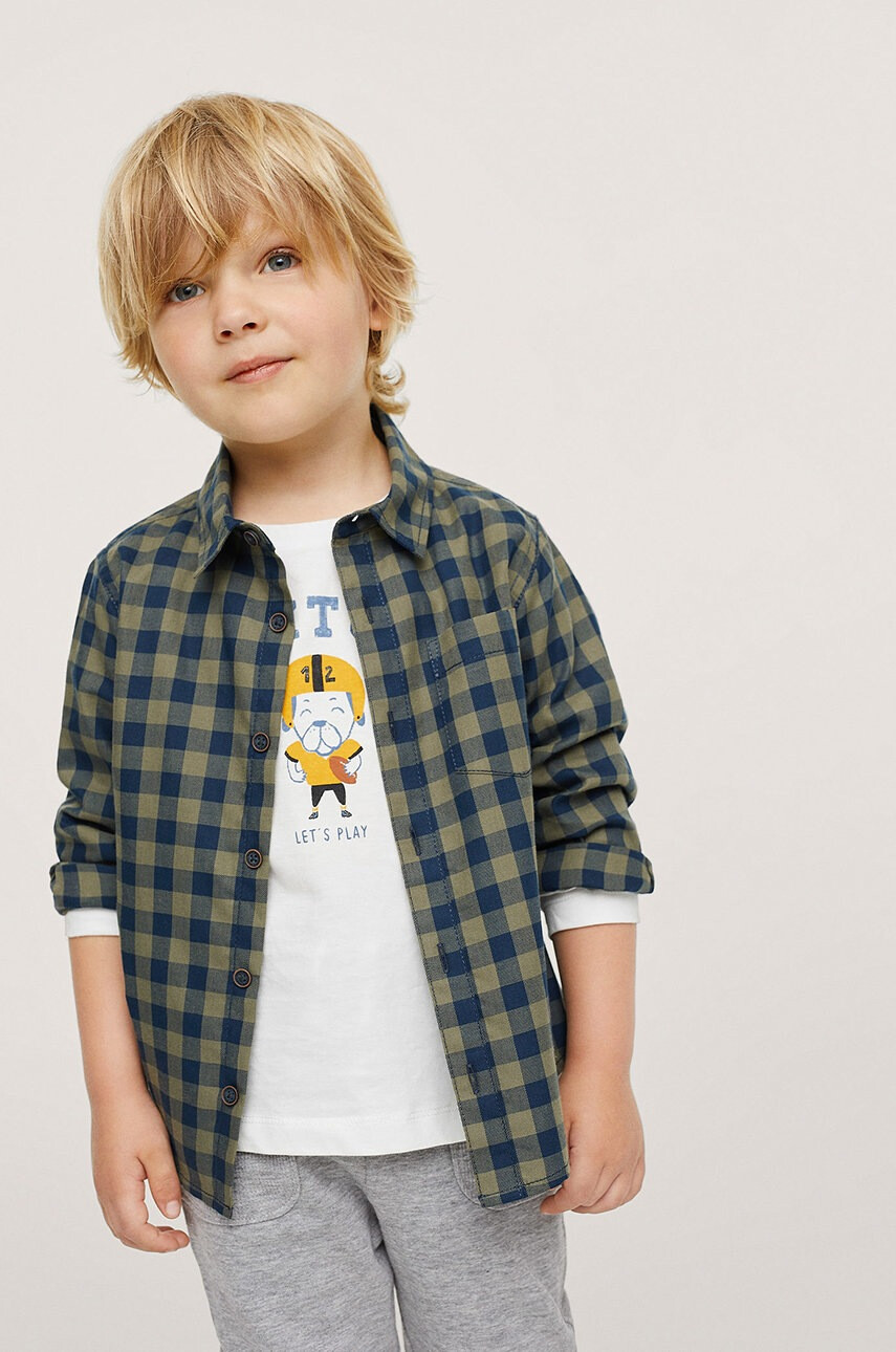 Mango Kids Детска памучна риза Peter - Pepit.bg