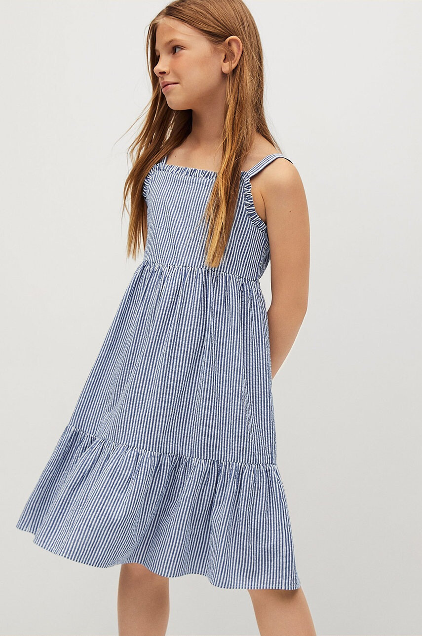Mango Kids Детска памучна рокля Finja 110-164 cm - Pepit.bg