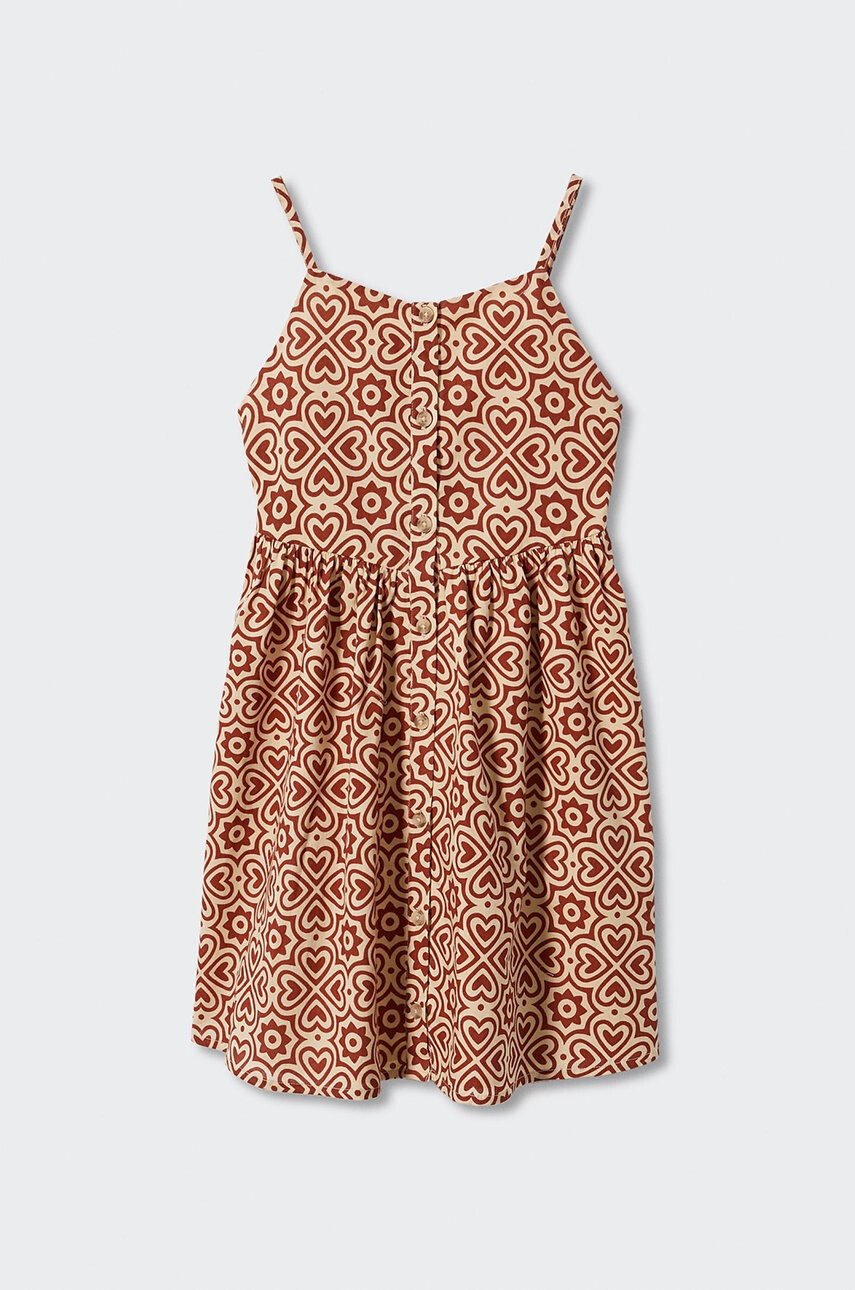 Mango Kids Детска памучна рокля Heart - Pepit.bg