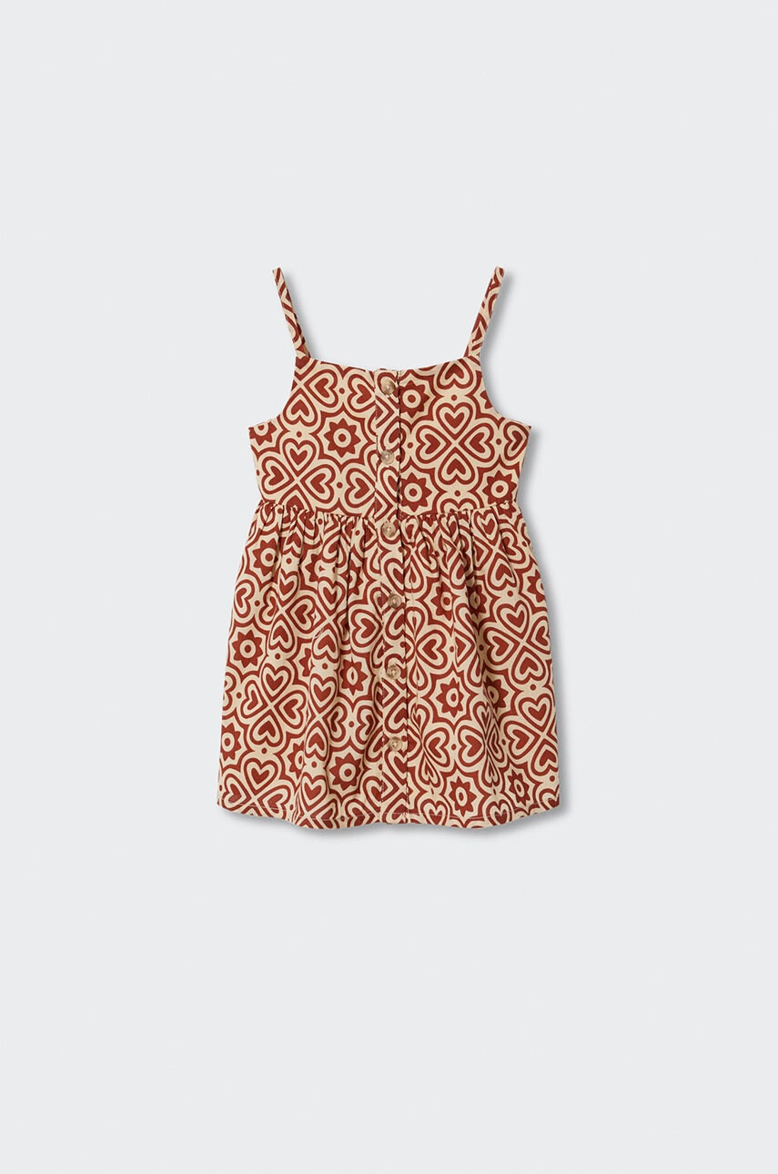 Mango Kids Детска памучна рокля Heartb - Pepit.bg