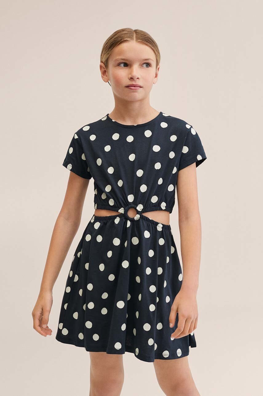 Mango Kids Детска памучна рокля Helendot - Pepit.bg