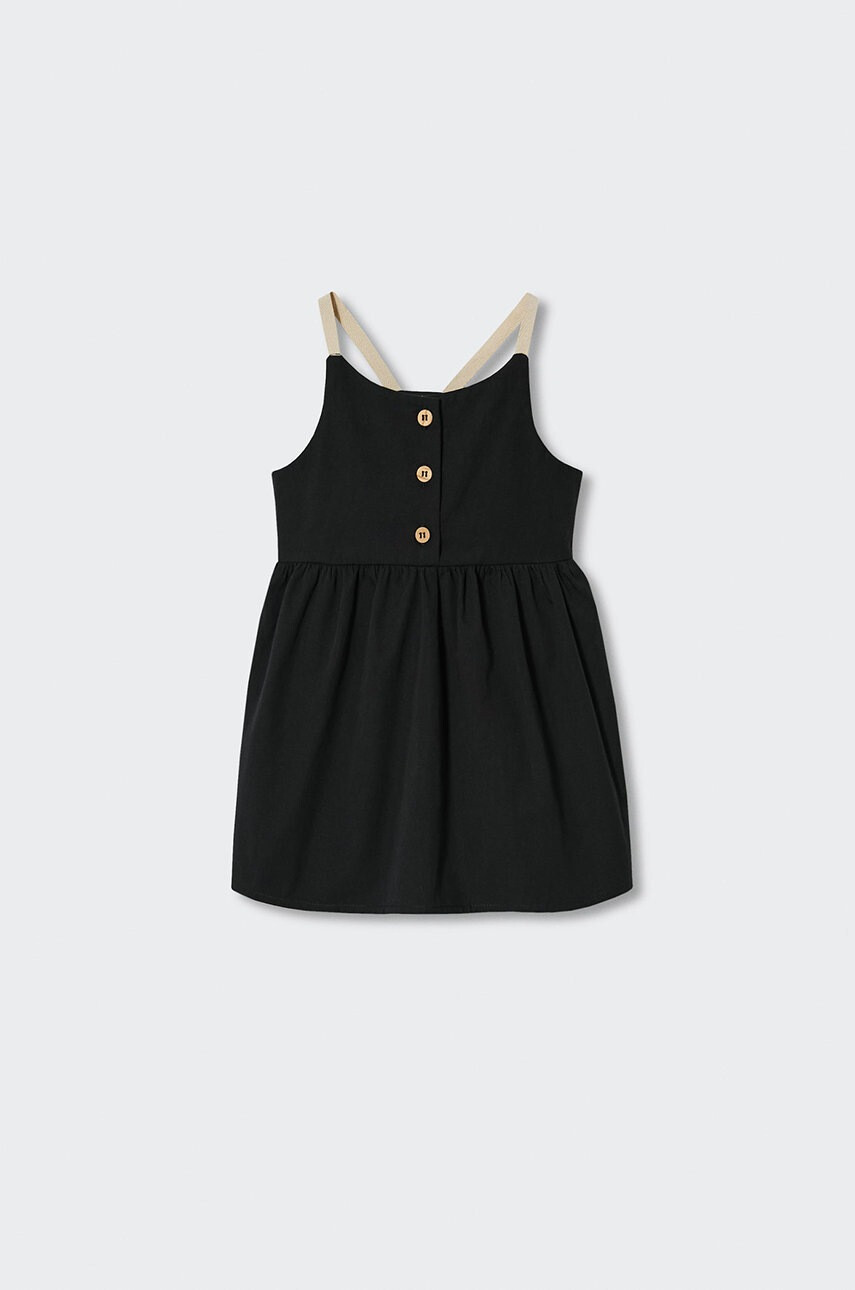 Mango Kids Детска памучна рокля Nero - Pepit.bg