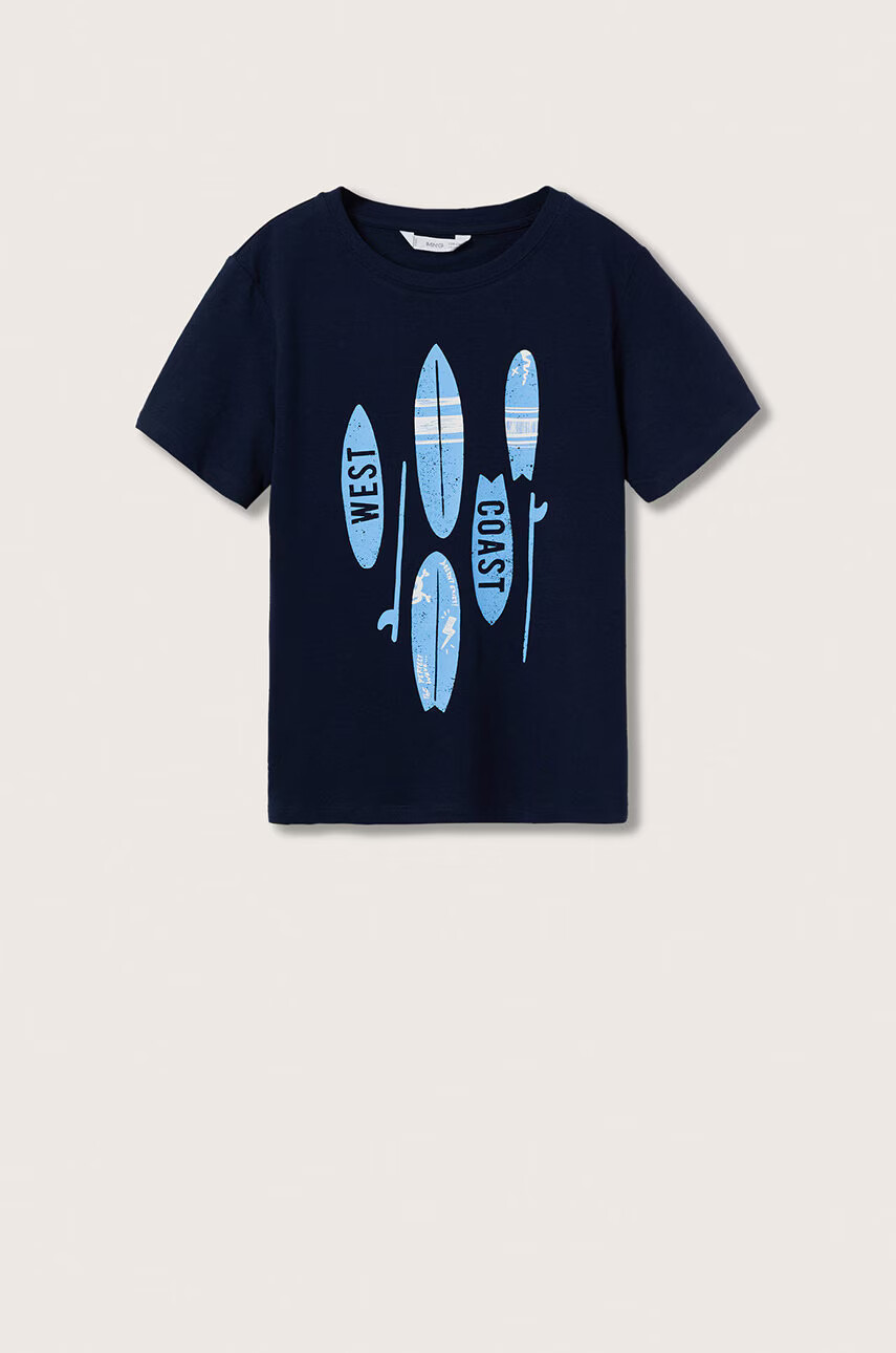 Mango Kids Детска памучна тениска Coast - Pepit.bg