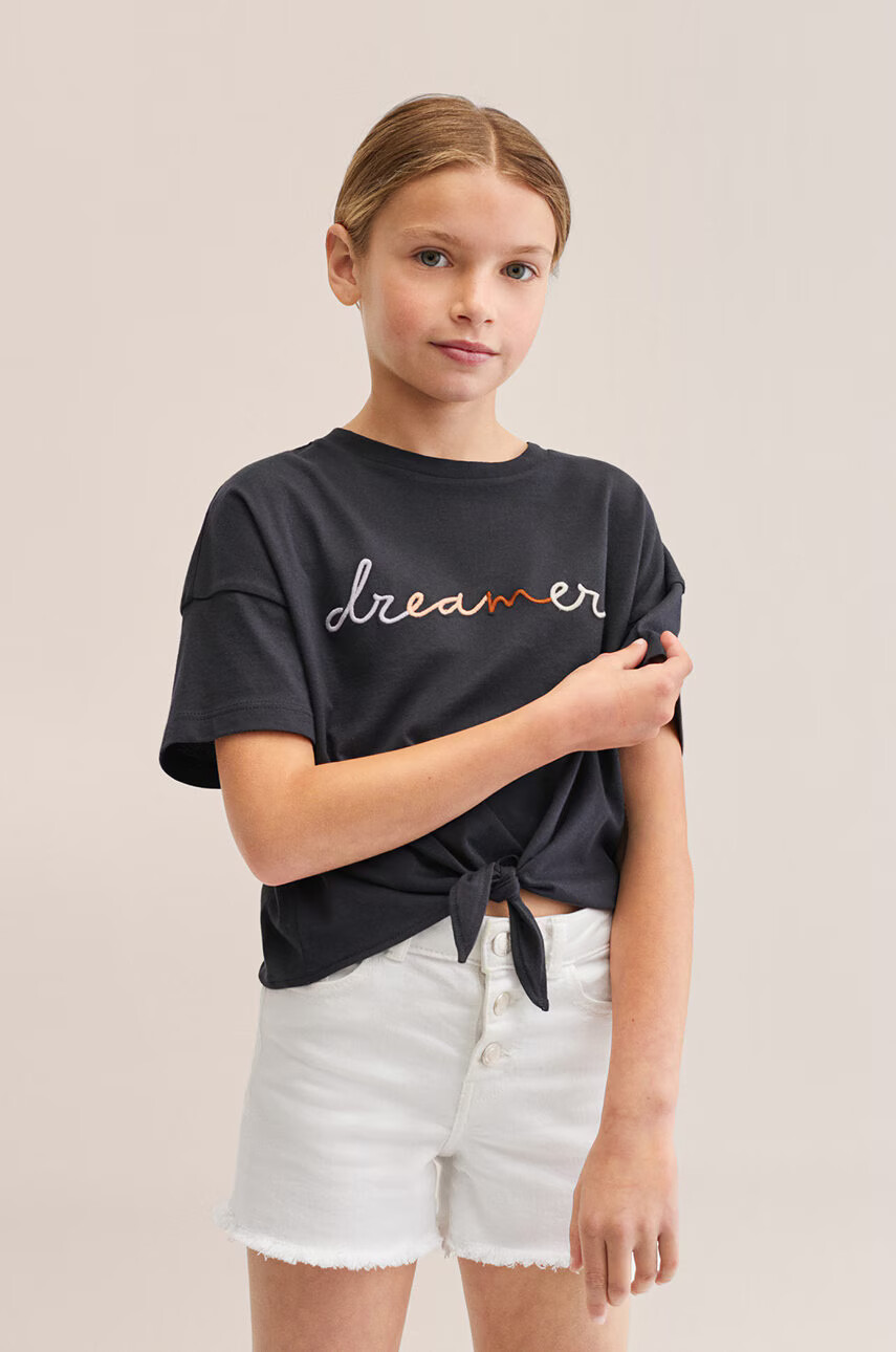 Mango Kids Детска памучна тениска Dreamer - Pepit.bg