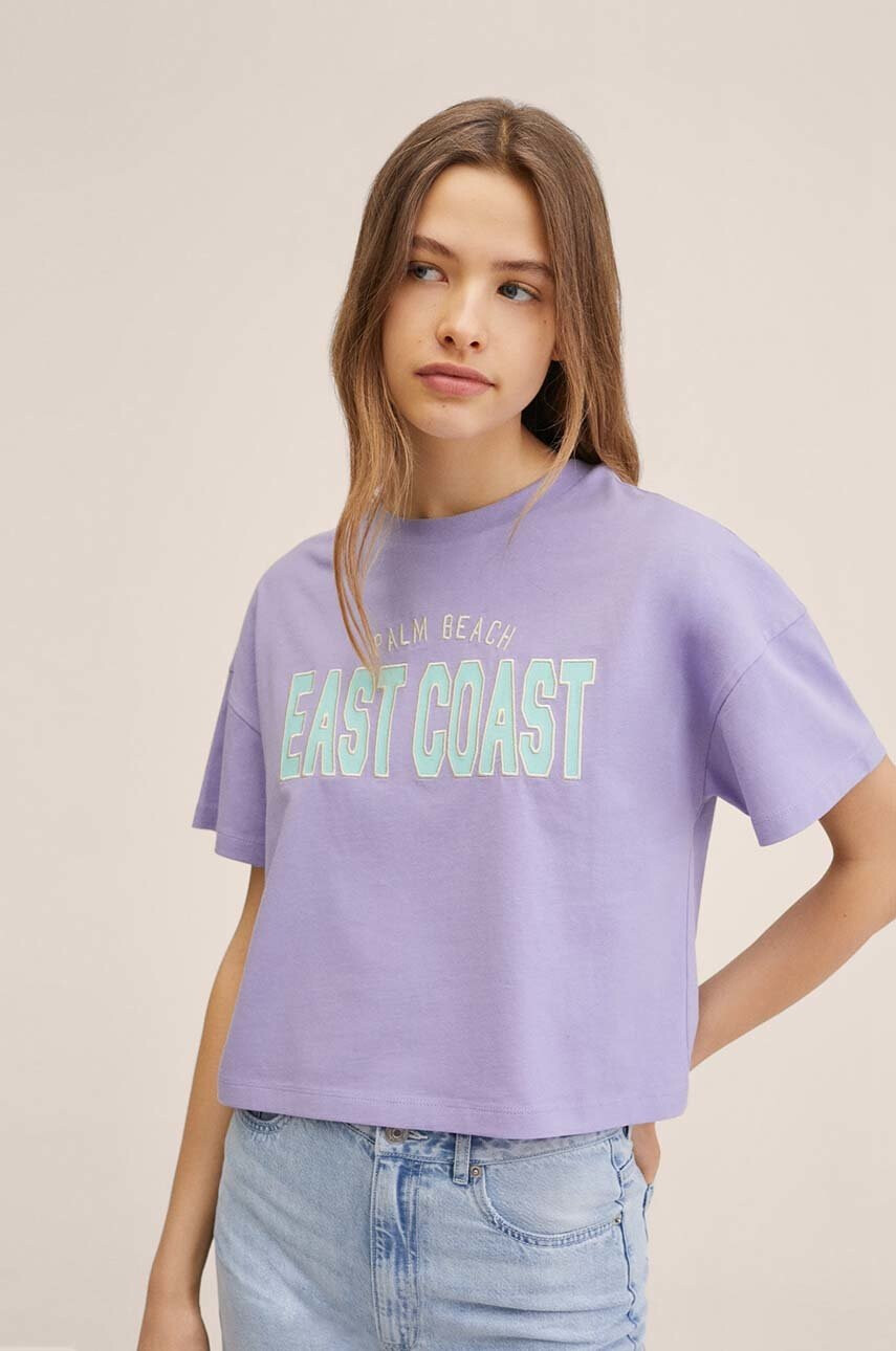 Mango Kids Детска памучна тениска East - Pepit.bg