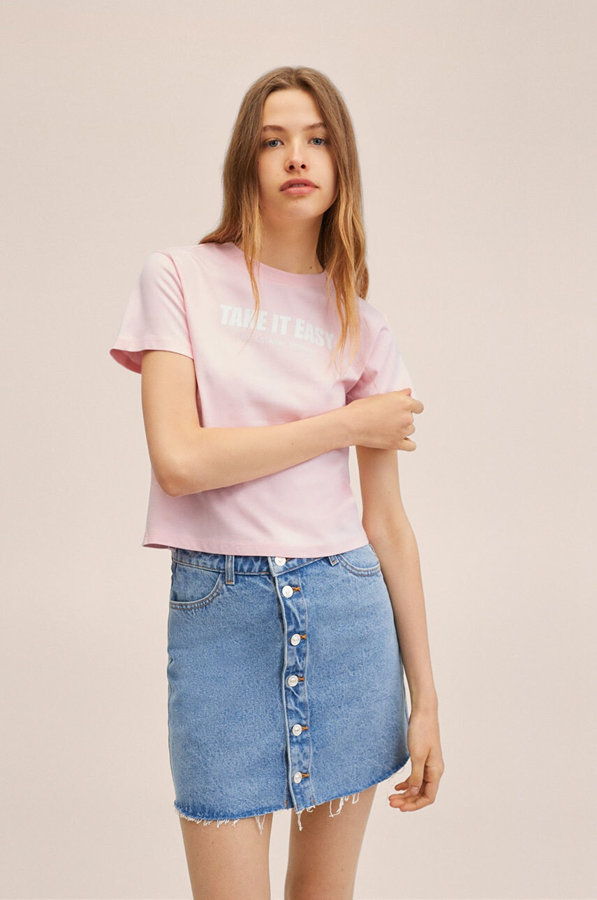 Mango Kids Детска памучна тениска Easy - Pepit.bg