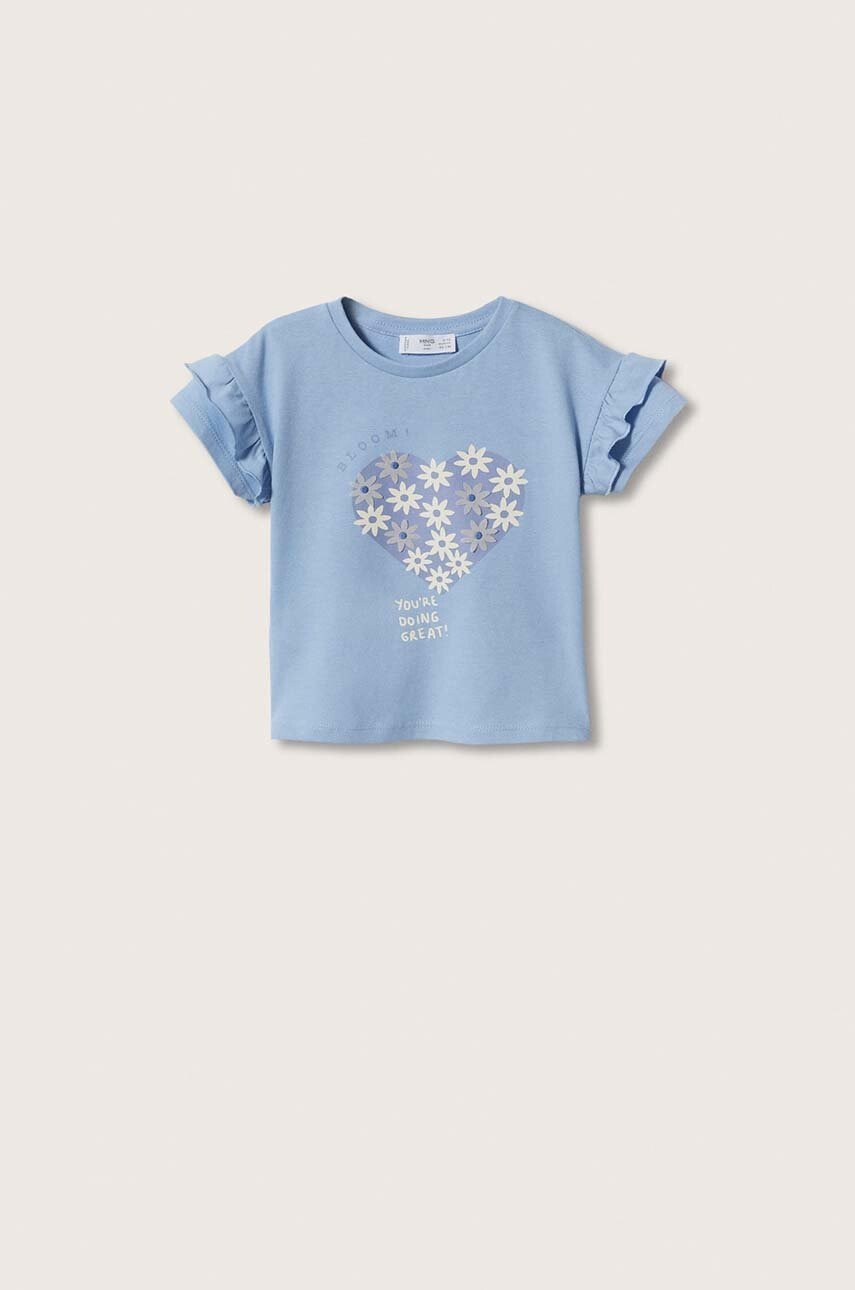 Mango Kids Детска памучна тениска Helen - Pepit.bg