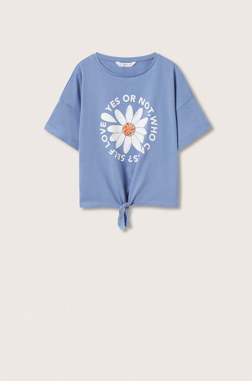 Mango Kids Детска памучна тениска Hippie - Pepit.bg