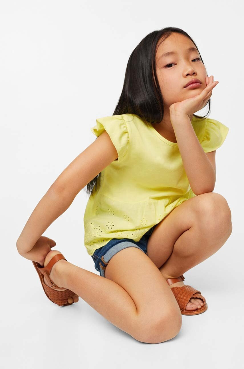 Mango Kids Детска памучна тениска Isi - Pepit.bg