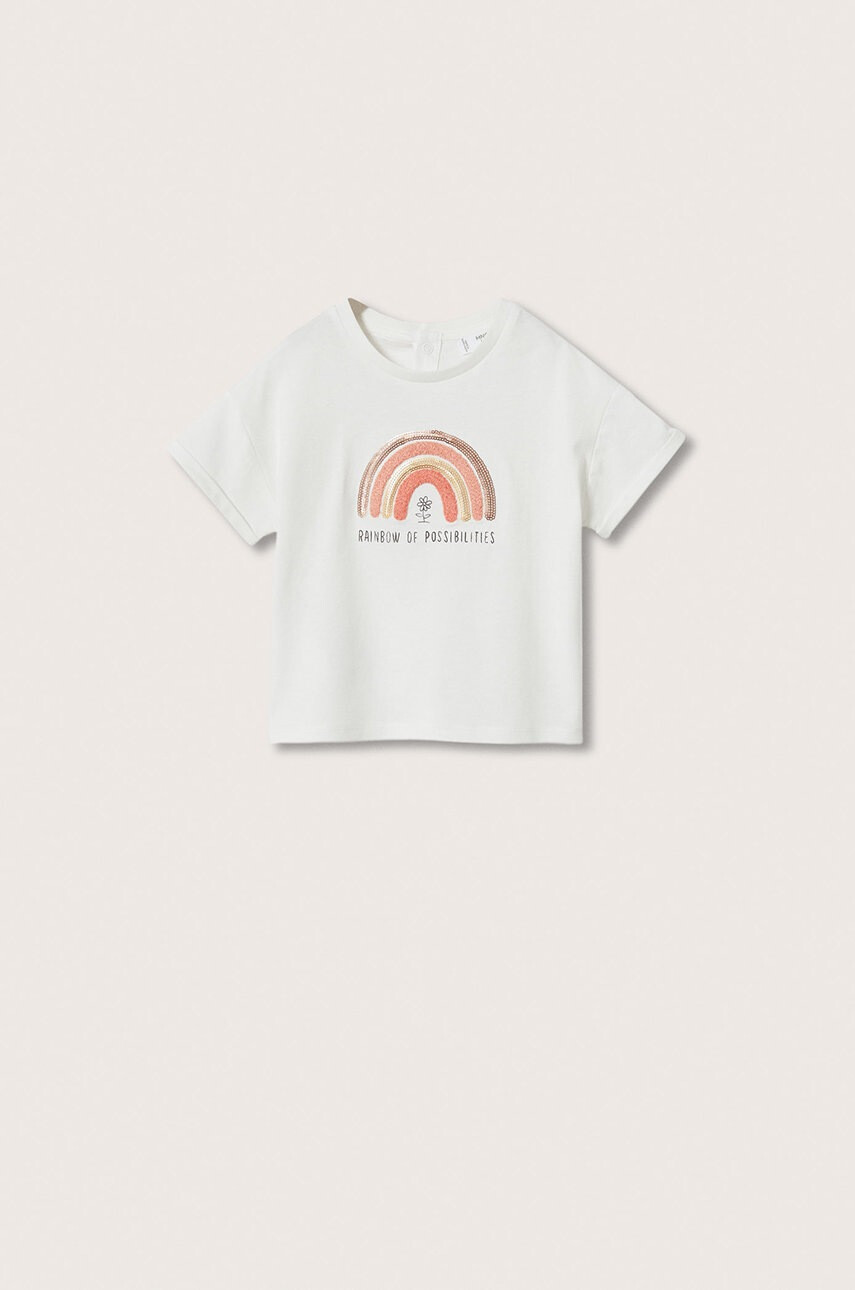 Mango Kids Детска памучна тениска Rainbow - Pepit.bg