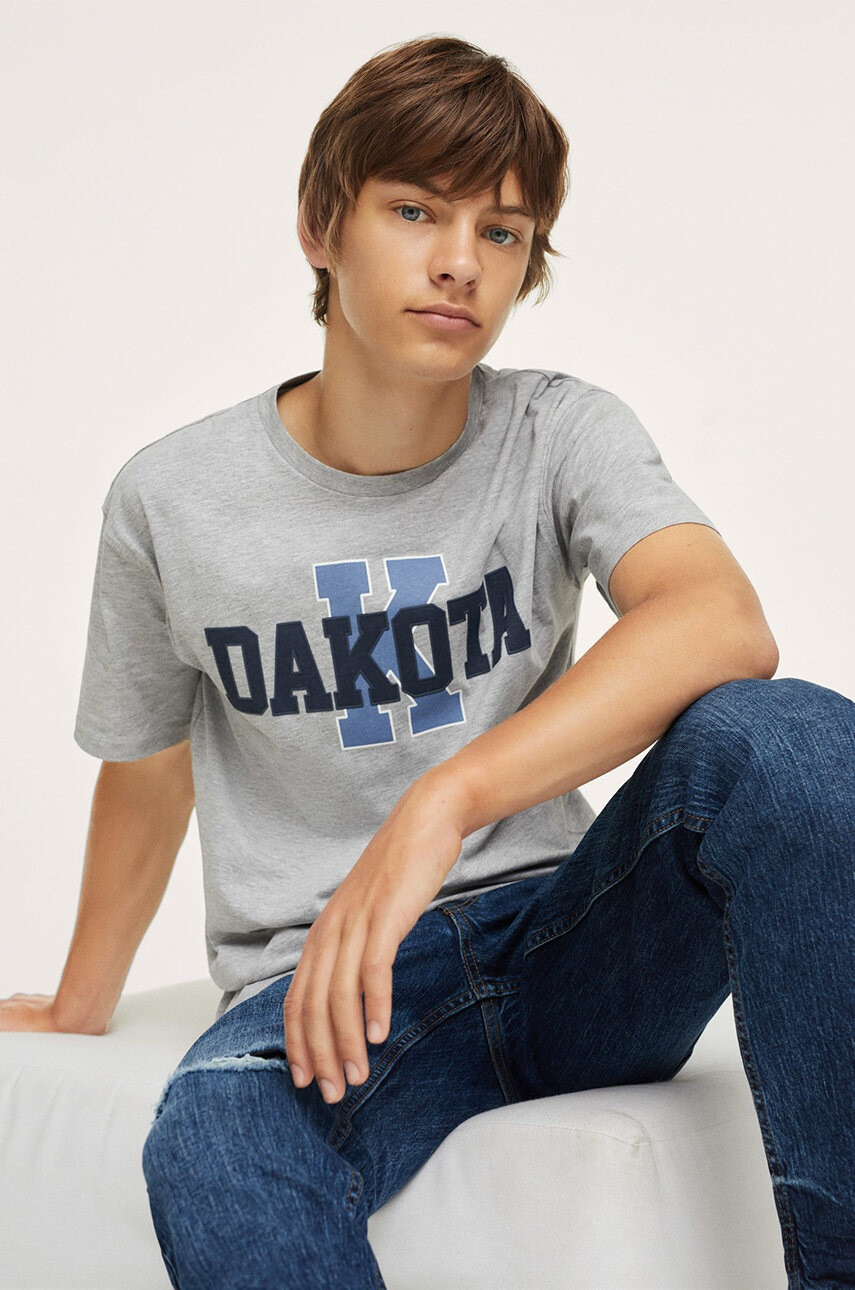 Mango Kids Детска памучна тениска State - Pepit.bg