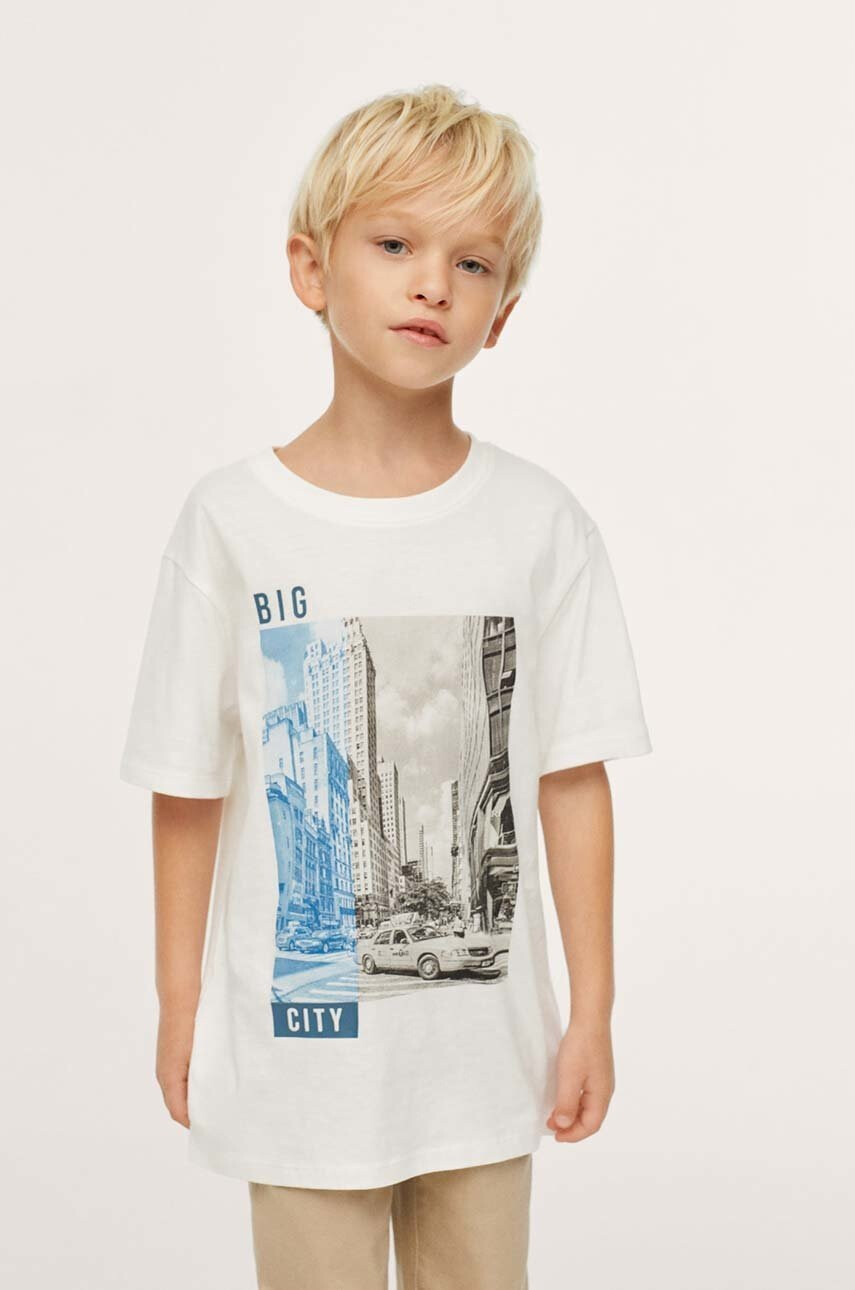 Mango Kids Детска памучна тениска Trust - Pepit.bg