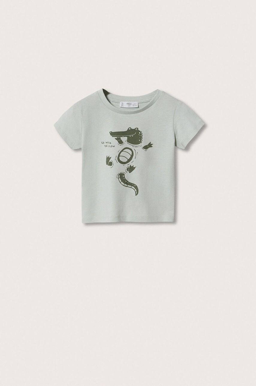 Mango Kids Детска памучна тениска Water - Pepit.bg