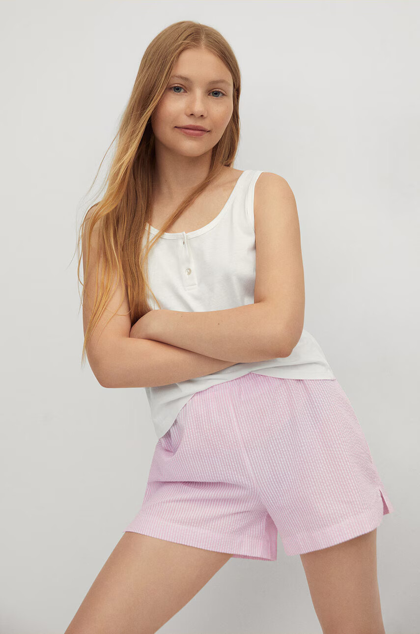 Mango Kids Детска пижама Ann в розово с десен - Pepit.bg