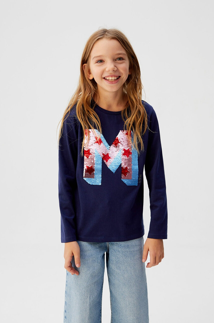 Mango Kids Детска риза с дълги ръкави Mlogo 110-164 cm - Pepit.bg