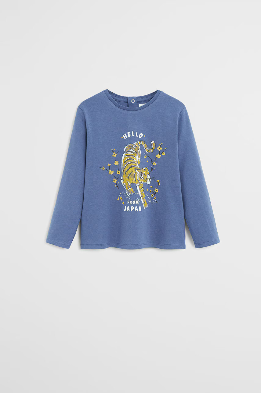 Mango Kids Детска риза с дълги ръкави Tiger 80-104 cm - Pepit.bg