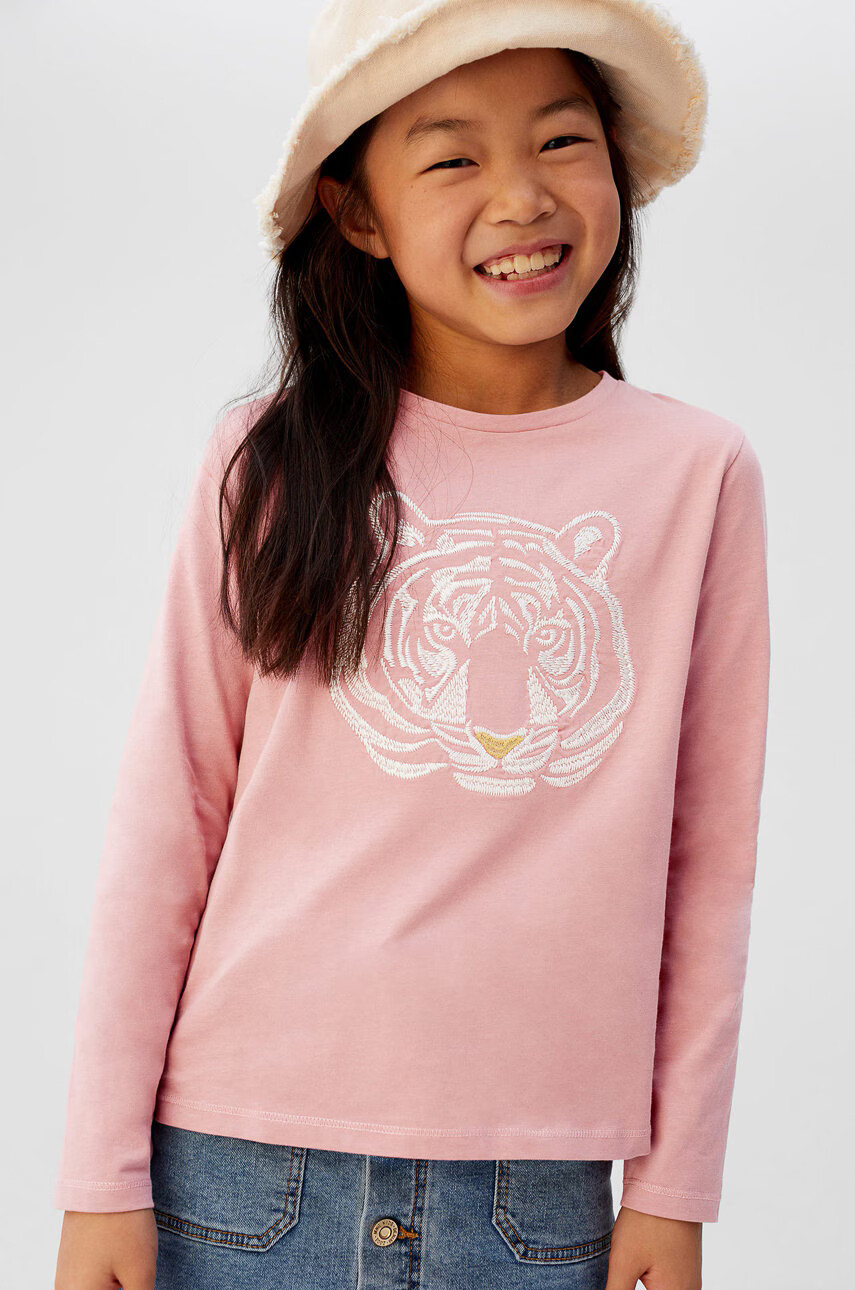 Mango Kids Детска риза с дълги ръкави Tigrin 110-164 cm - Pepit.bg