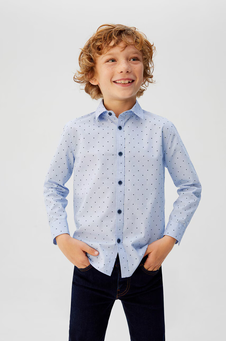 Mango Kids Детска риза Topo 110-164 cm - Pepit.bg