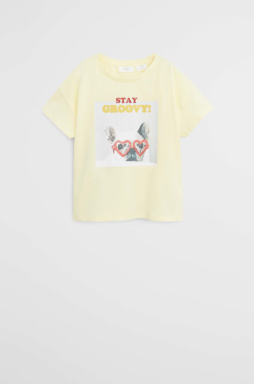 Mango Kids Детска тениска Dogs 110-164 cm - Pepit.bg