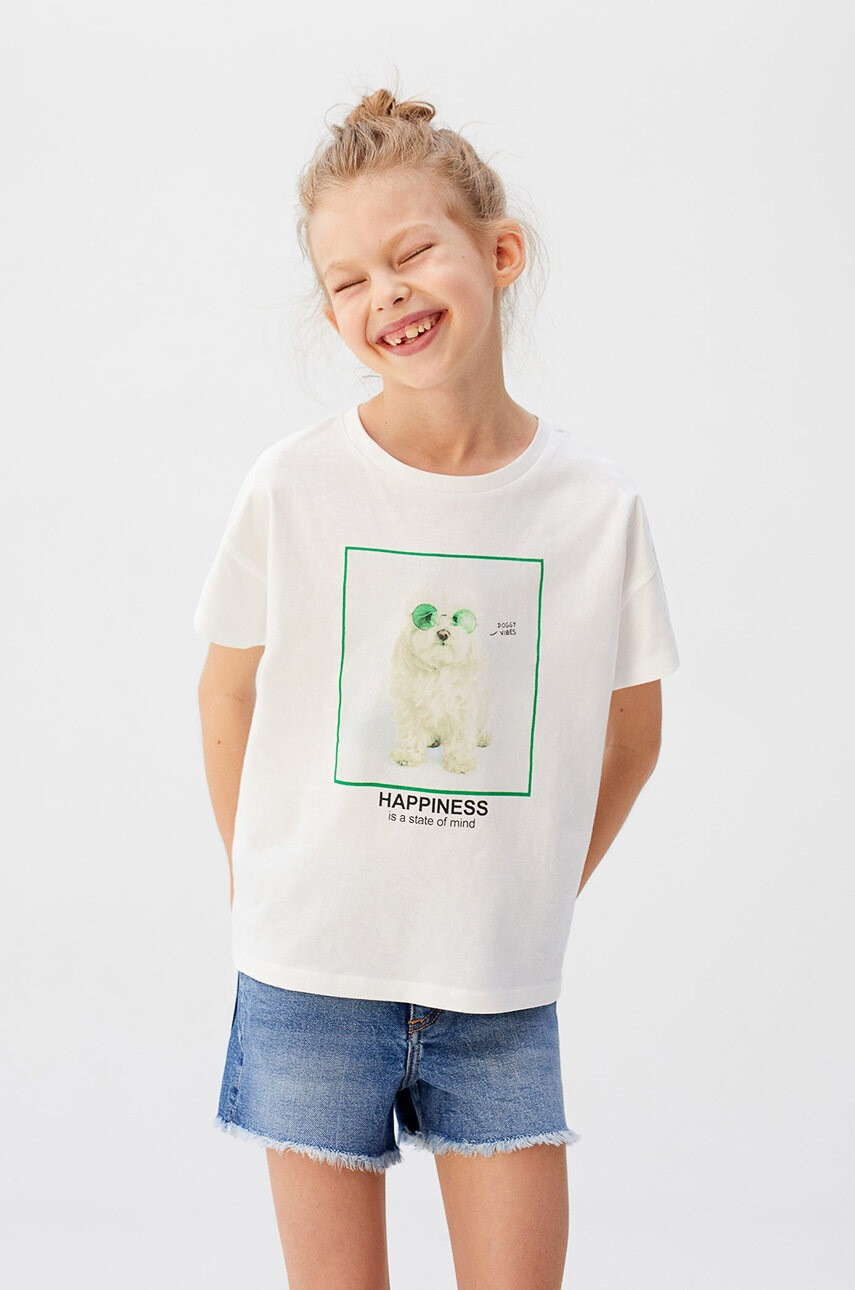 Mango Kids Детска тениска Dogs 110-164 cm - Pepit.bg