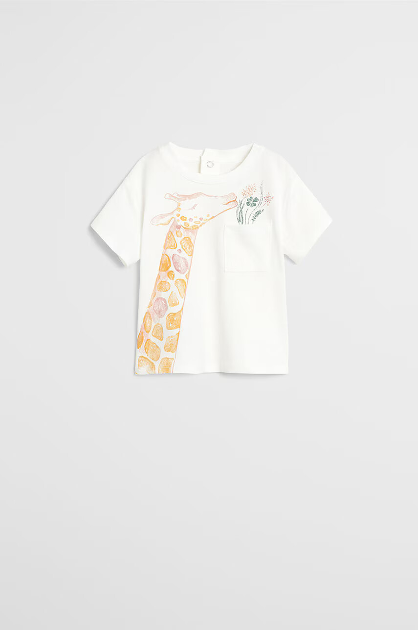 Mango Kids Детска тениска Giraffe 80-104 cm - Pepit.bg