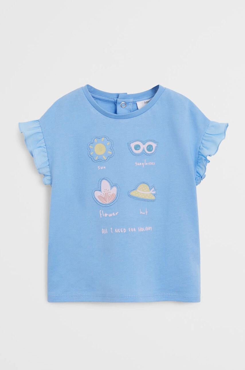 Mango Kids Детска тениска Holiday 80-104 cm - Pepit.bg