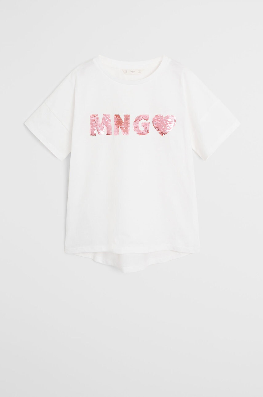 Mango Kids Детска тениска Mnglove 110-164 cm - Pepit.bg