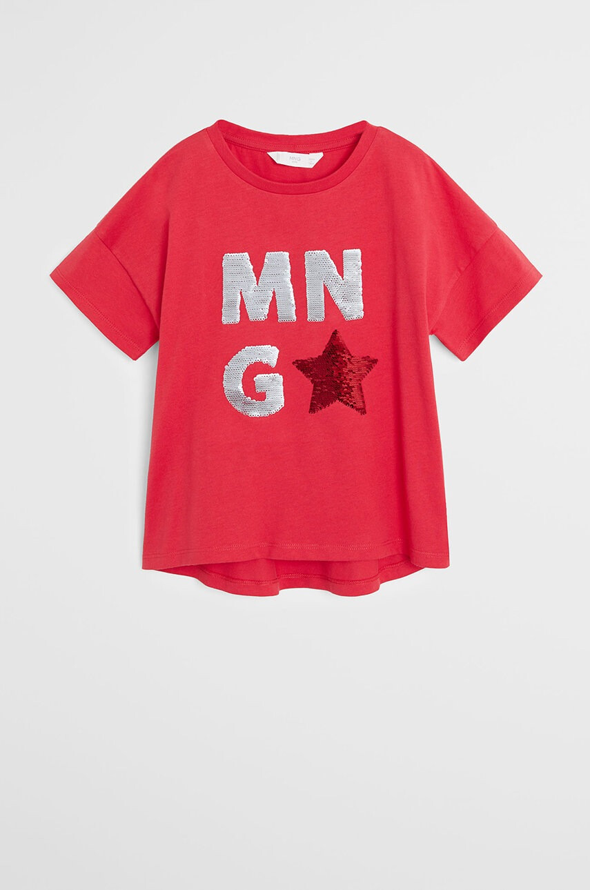 Mango Kids Детска тениска Mnglove 110-164 cm - Pepit.bg