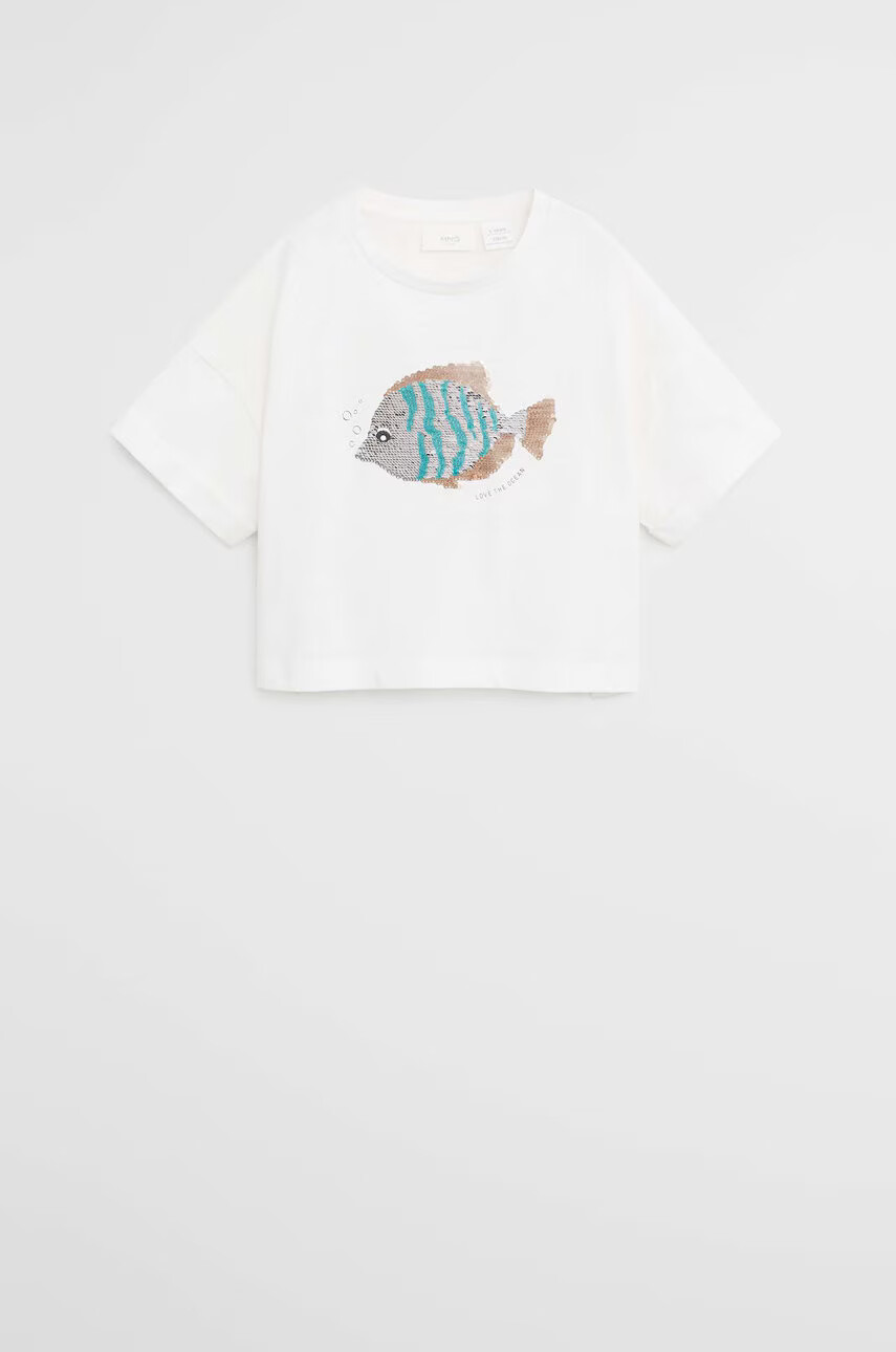 Mango Kids Детска тениска Ocean 110-164 cm - Pepit.bg