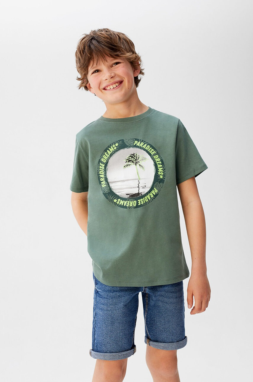Mango Kids Детска тениска Paradise 110-164 cm - Pepit.bg